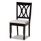 Baxton Studio Millie Grey Upholstered and Dark Brown Wood 5-Piece Dining Set 169-9404-10896 - alternate 4